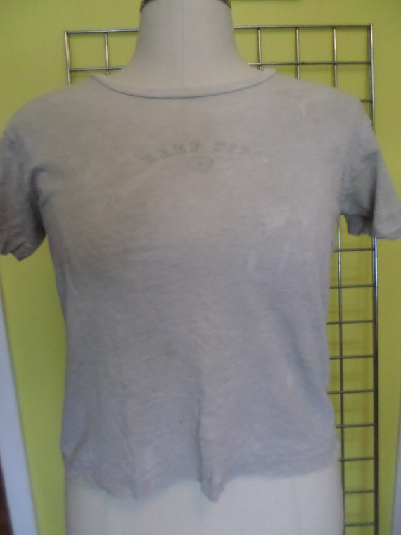 vintage 90's Made in the USA Keep Fit baby t shirt size M worn OUT cool!