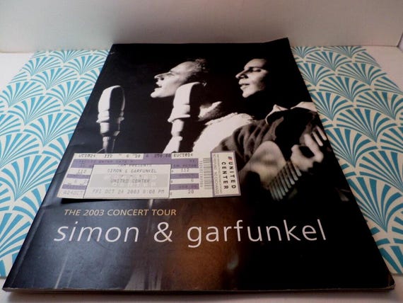 Vintage Simon & Garfunkel '03 concert and ticket Chicago