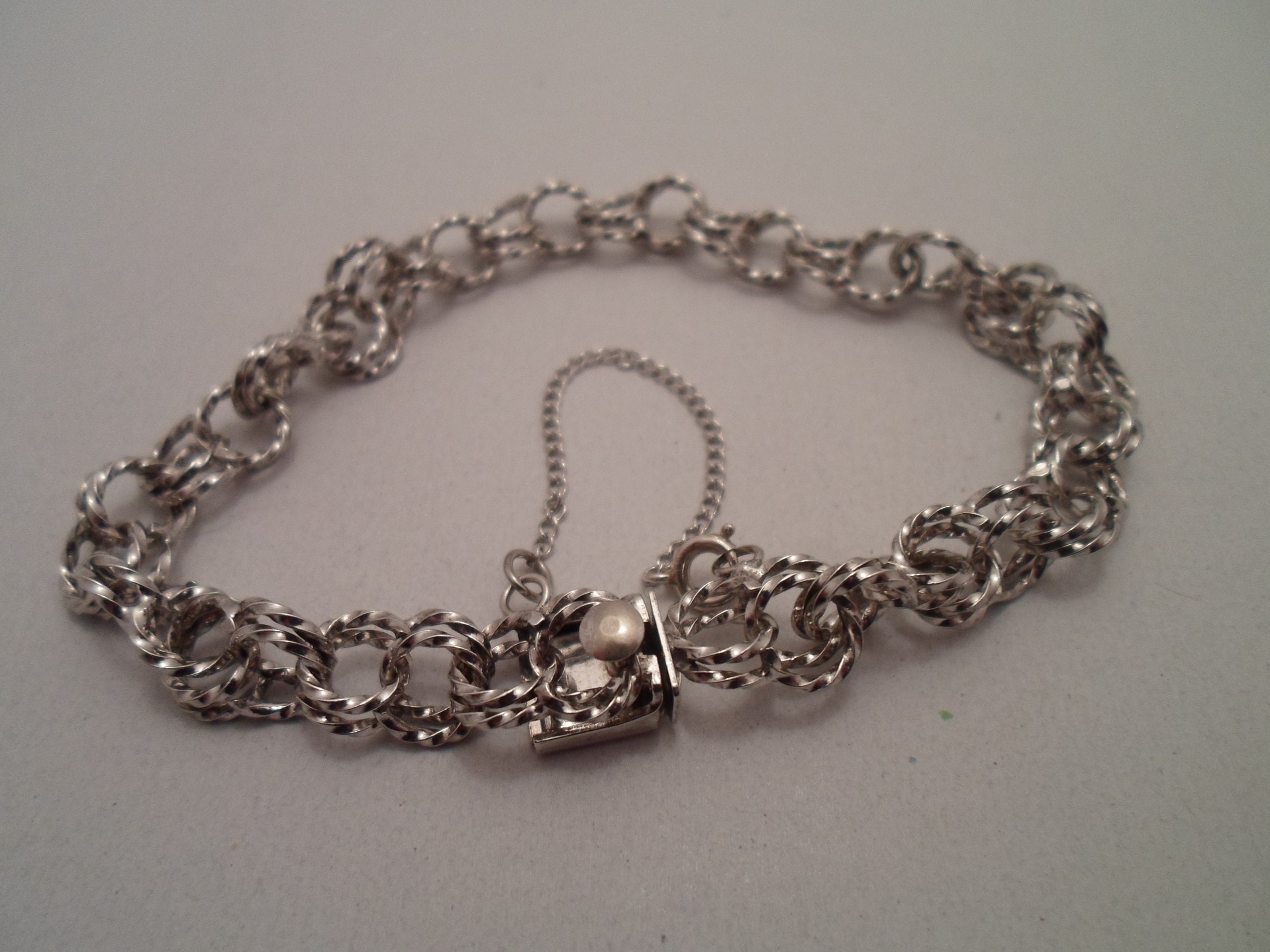 Seaxwolf Jewelry Designs  Sterling Silver Bold Double Link Chain Bracelet