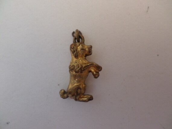 vintage 50's gold tone poodle charm