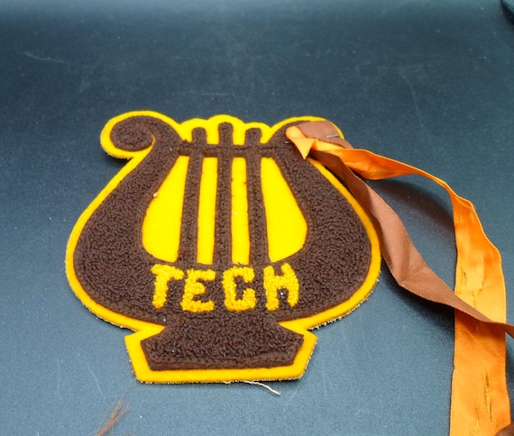 Vintag Letterman Jacket Patch Band Chorus Tech High School Ribbons 1950's Era