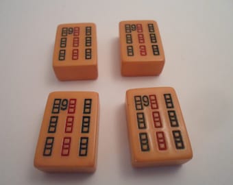 Antique Butterscotch Bakelite Mahjong Tiles: Bamboo #9, Jewelry Making