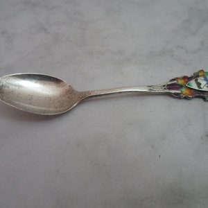 Vintage Sterling Silver Spoon Demi Souvenir Enamel Calgary