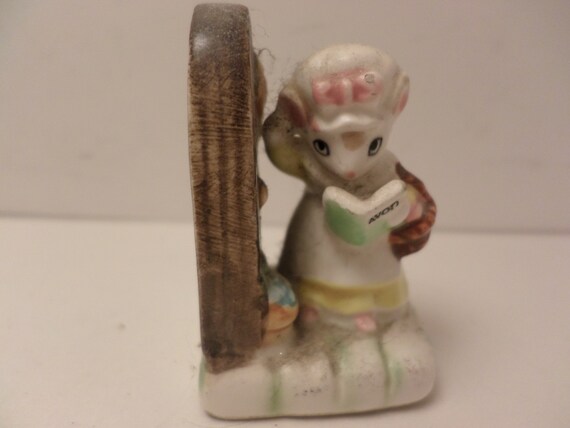 Vintage 80's AVON mouse selling cosmetics 2" figurine small treasures JAPAN