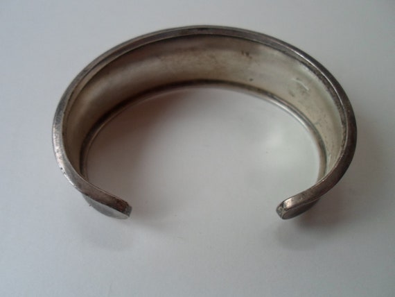 Vintage Mid Century Sterling Silver Cuff Bracelet… - image 4