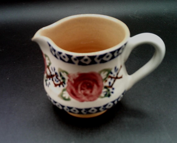 Vintage Nicholas Mosse Spongeware Mini Pitcher Creamer Syrup Marked Made in Ireland