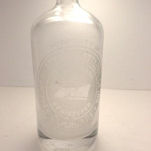 Vintage 30&#39;s Manhattan Bottle Co. Chicago seltzer bottle As-Is nozzle top deco horse