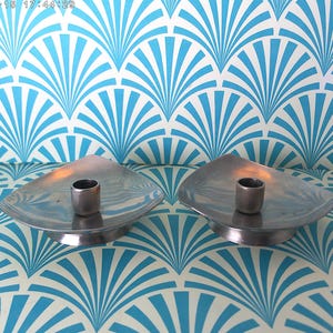 Vintage Stelton Denmark Mid-Century Modern skinny candle holders MOD style Modernist