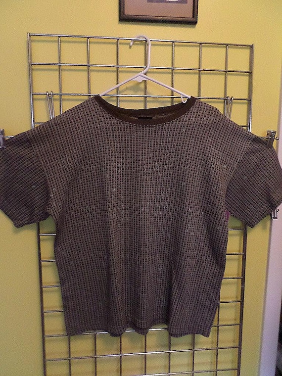 Vintage 90's Bugle Boy shirt retro 60s vibes brown grey M/L