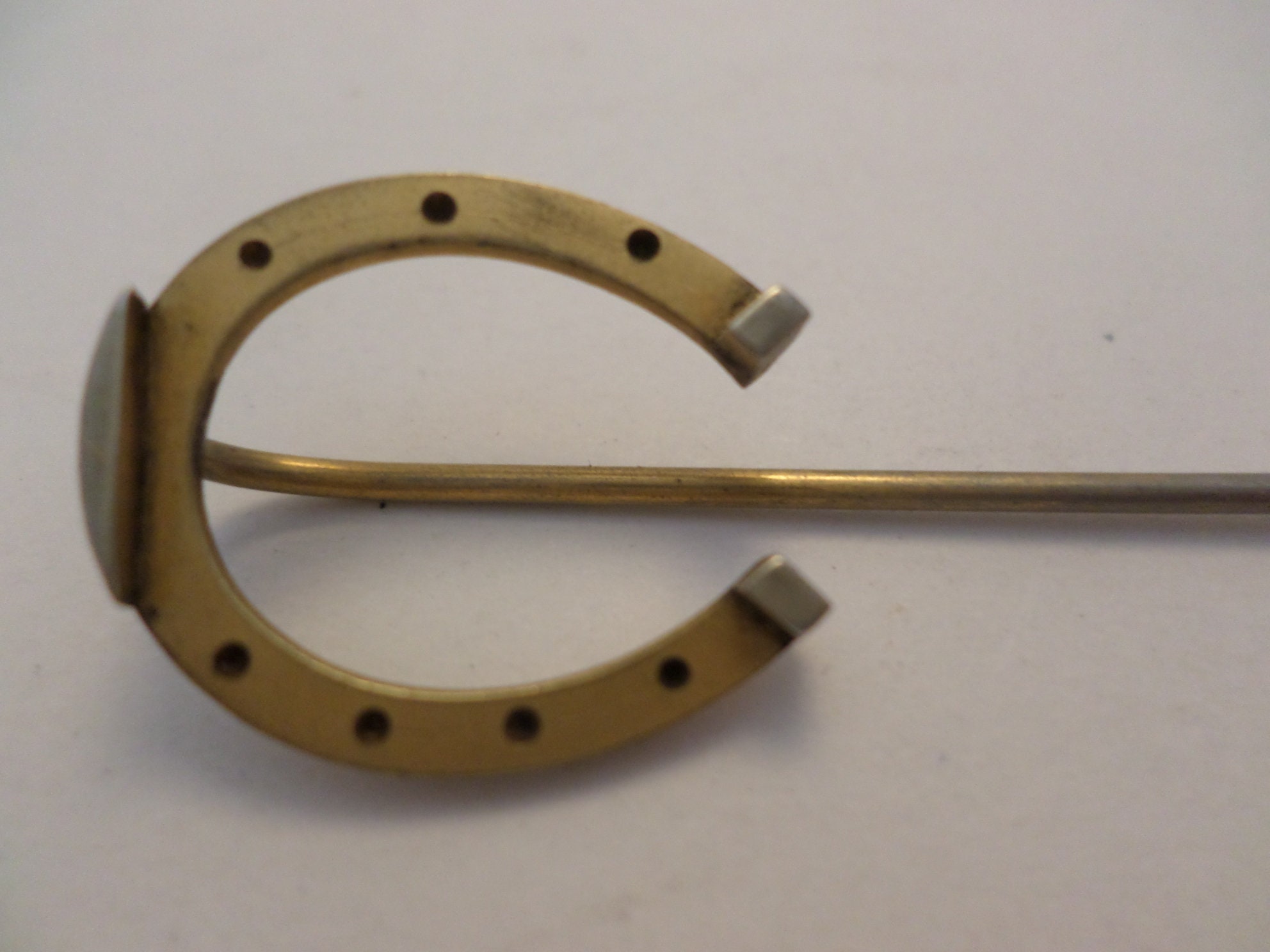 Vintage deco country western 40's hat scarf pin stick pin Horseshoe