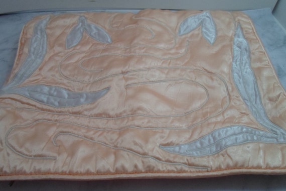 Vintage Lingerie Bag Satin Art Deco 30's Quilted … - image 2