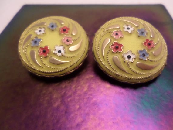 Vintage 1940s deco glass earrings clip fantastic … - image 2