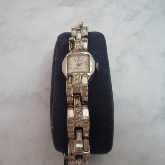 Vintage Louis Wristwatch 17 jewel Rhinestone 1960's As Found As Is