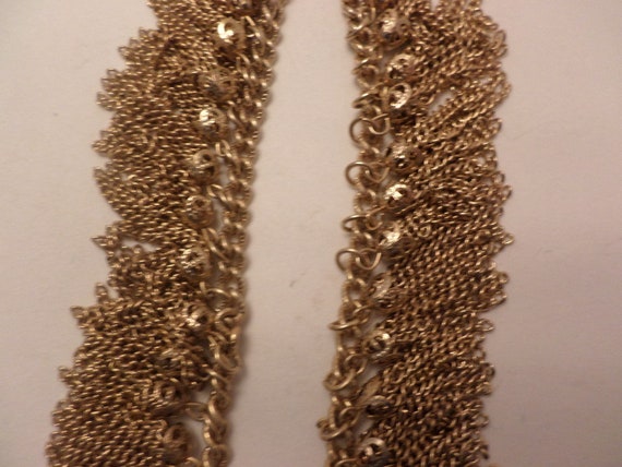 Fabulous Vintage 1960's gold tone tassle necklace… - image 4
