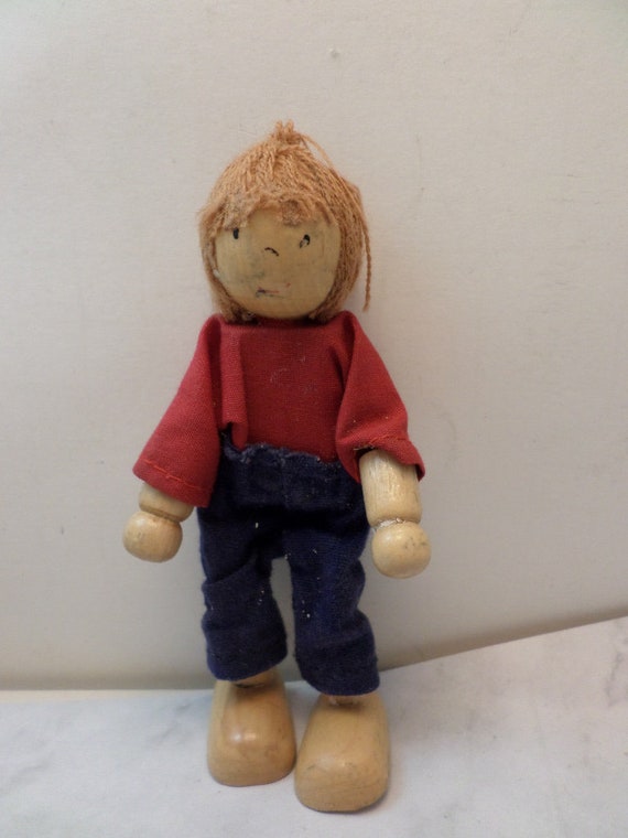 Vintage wooden GOKI toy boy child