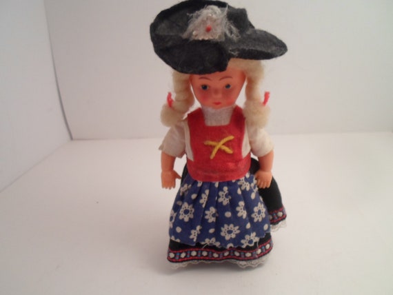 Vintage Tyrolian Ethnic Doll Adorable Costume 1960's Austria Germany 6"