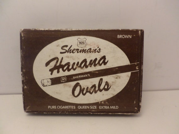 Vintage Sherman's Havana Ovals pure cigarette box so cool