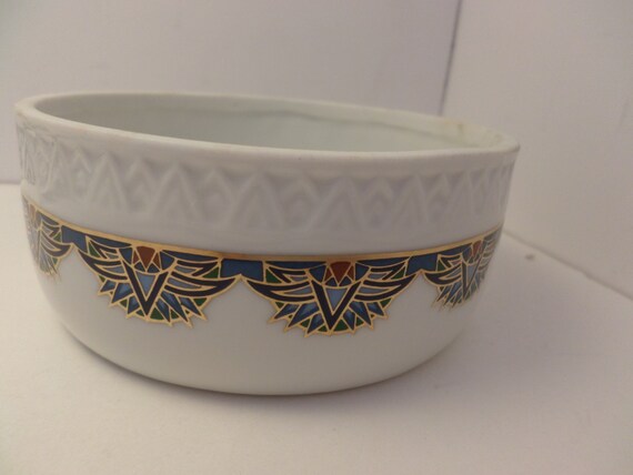 Fabulous Retro Deco vintage Egyptian style bowl Elizabeth Arden Treasures of the Pharoahs