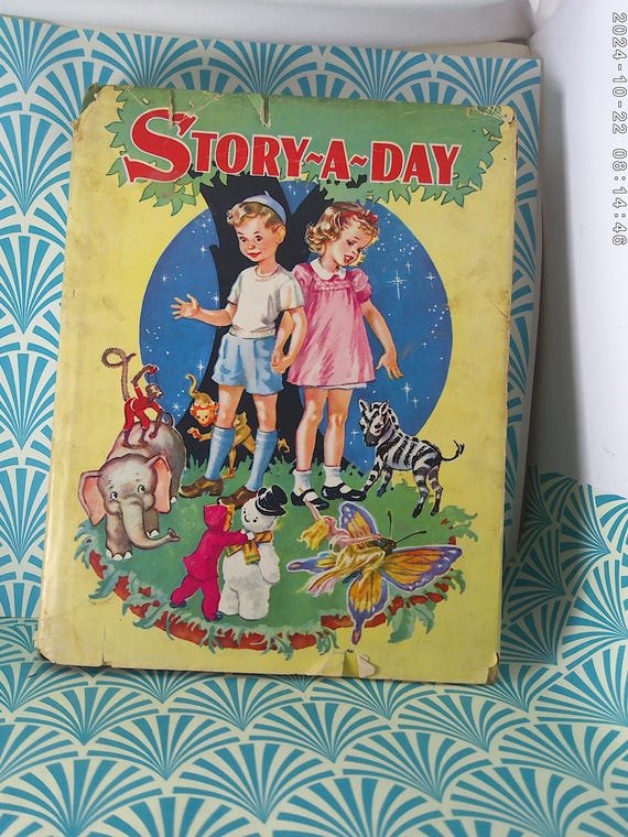 1938 vintage Story A Day Hardcover children's book 365 stories original dust cover