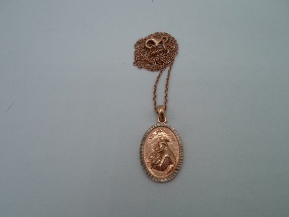 Vintage St Anthony Medal and Chain Sterling Silver Gold Plated Patron Pray for Us Dyadema 925 mark