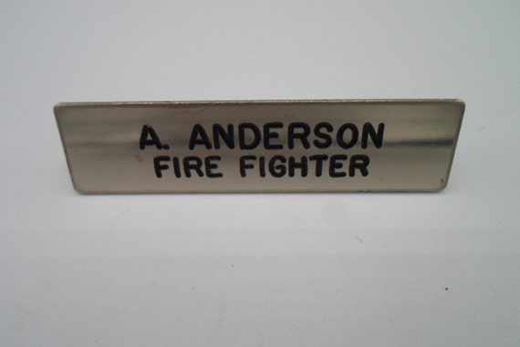 Vintage Fireman's Name Tag A Anderson Fire Fighter