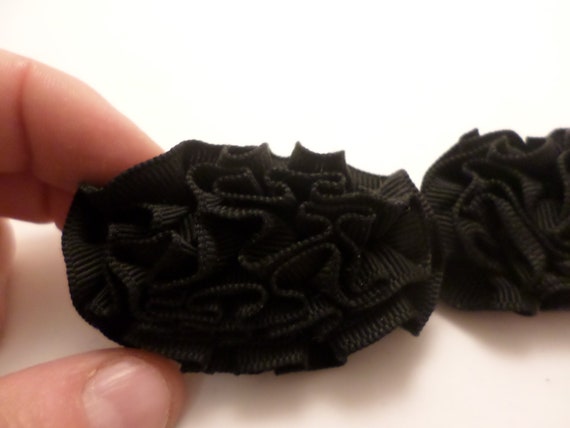 vintage shoe clips grosgrain ruffle with black leather back change up your flats