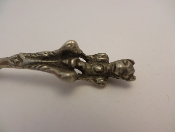 Antique silver plate jackyl hooved type animal small sugar spoon