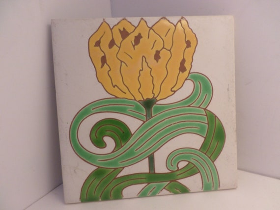 Besheer Art Tile Bedford art nouveau flower New Hampshire Art Institute of Chicago tile art