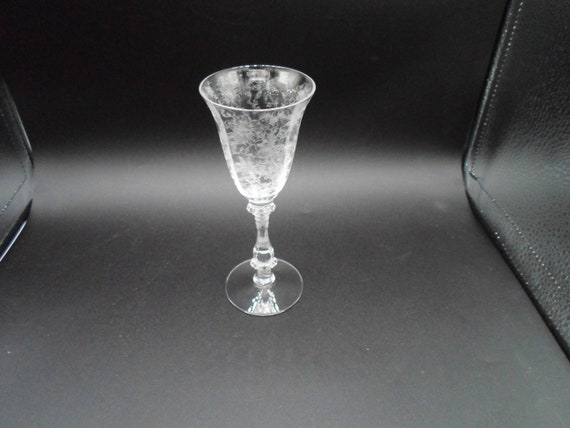 1 Vintage Cambridge Wildflower Wine Glasses Clear 5.75" Stemware Priced Individually