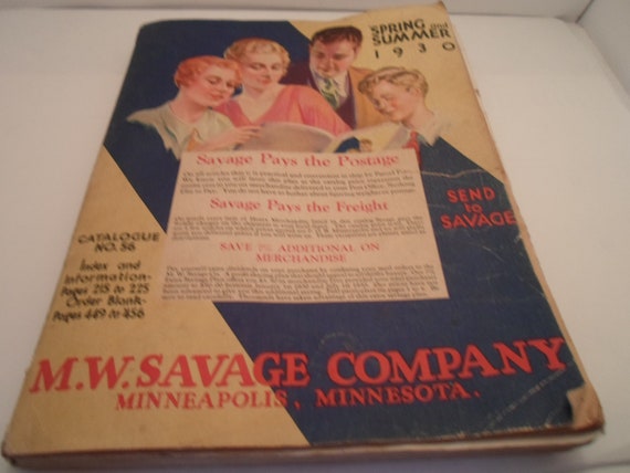 Antique 1930 Spring Summer M W Savage Company Minneapolis Minnesota Catalog Everything for the Art Deco Dweller Farmer Fashion Health