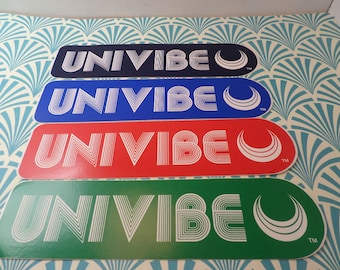 Vintage 90's vinyl sticker set 4 pc 2" by 8" UNIVIBE ruban fashion skate trend