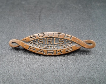 Chicago South Parks Girls Athletic Test Pin Antique 1930's Art Deco Award Vintage Chicago