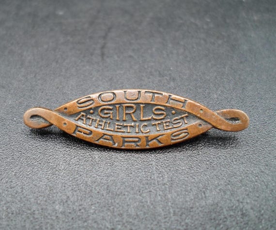 Chicago South Parks Girls Athletic Test Pin Antique 1930's Art Deco Award Vintage Chicago