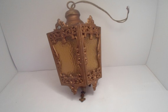 Antique Vintage French Country Cottage Hanging Fixture Hallway Lamp Chic Decorator Designer