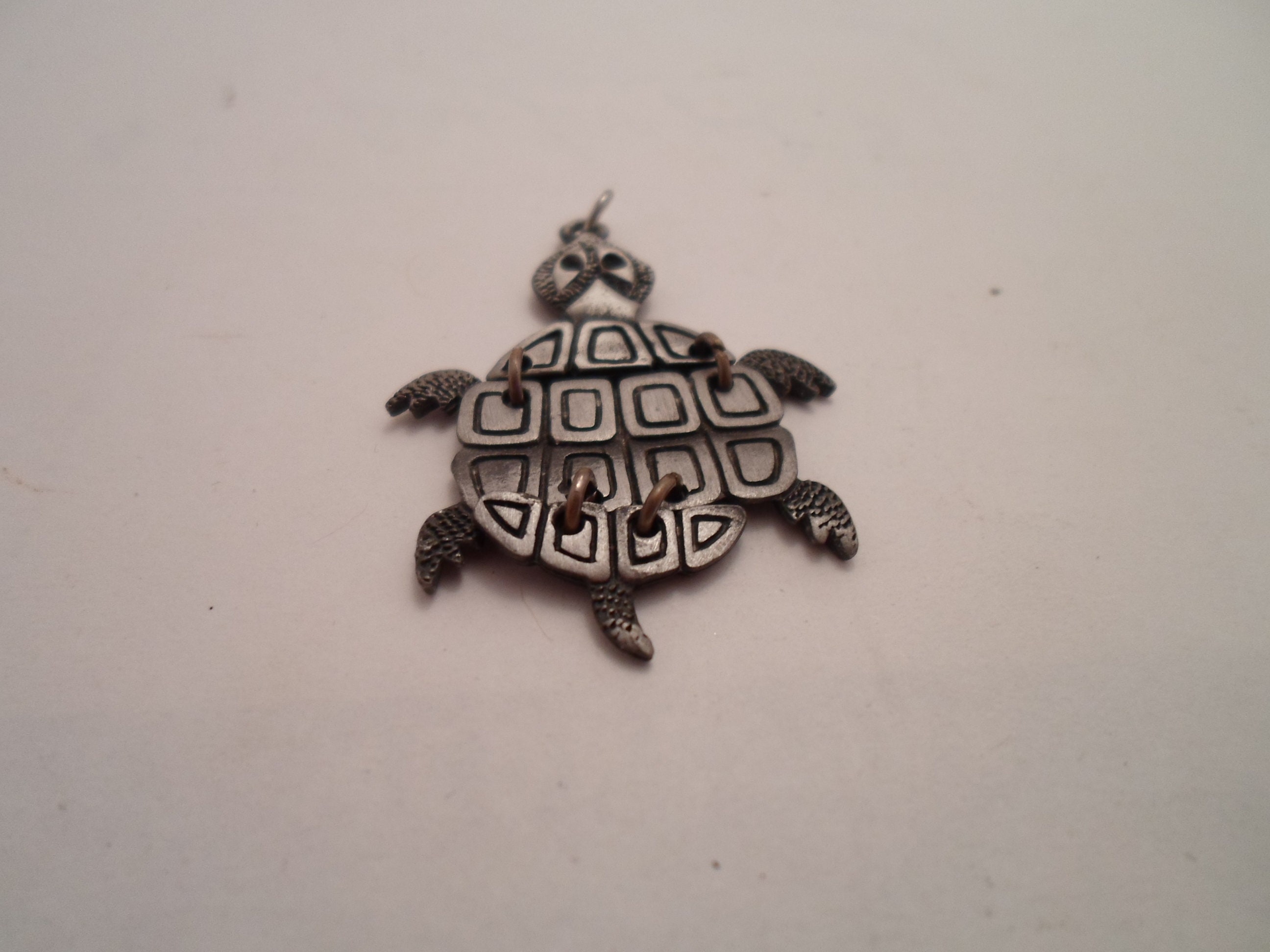 Vintage Turtle Pewter Pendant 1980 Sea Turtle Moves Nature Save the ...