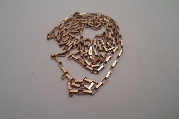 Vintage 14 k Gold 24" Box Chain Super Cool Cut Unisex Style Holidays Around the Corner Gift Personal