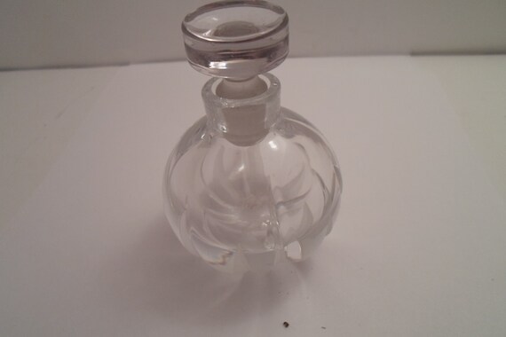 Vintage Crystal Perfume Bottle: Acid Cut Glass Stopper