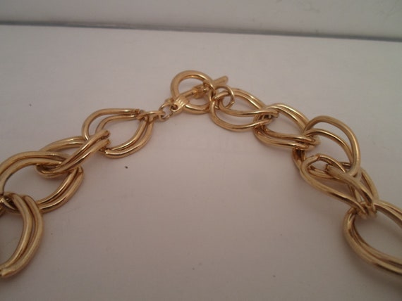 Vintage 1990's Multi Textured Gold Tone Necklace … - image 2