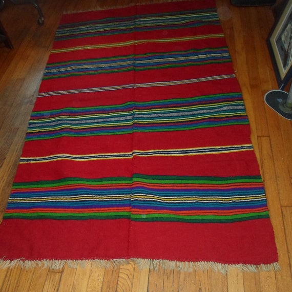 Mod Mid Century Scandinavian Swedish Danish Kilim Rug Estate Find in Chicago. Hand Made Wool Seam in the Center Stunning Wall Hanging