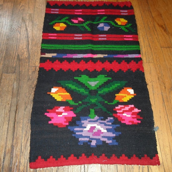 Vintage Hand Made  Wool Ethnic Bohemian Rug Wall Art Stunning  for Wall Table Floor.