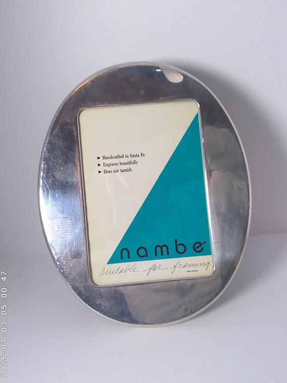 Vintage 90's Nambe' alloy metal silver picture frame Made in Sante Fe never used POST Modern
