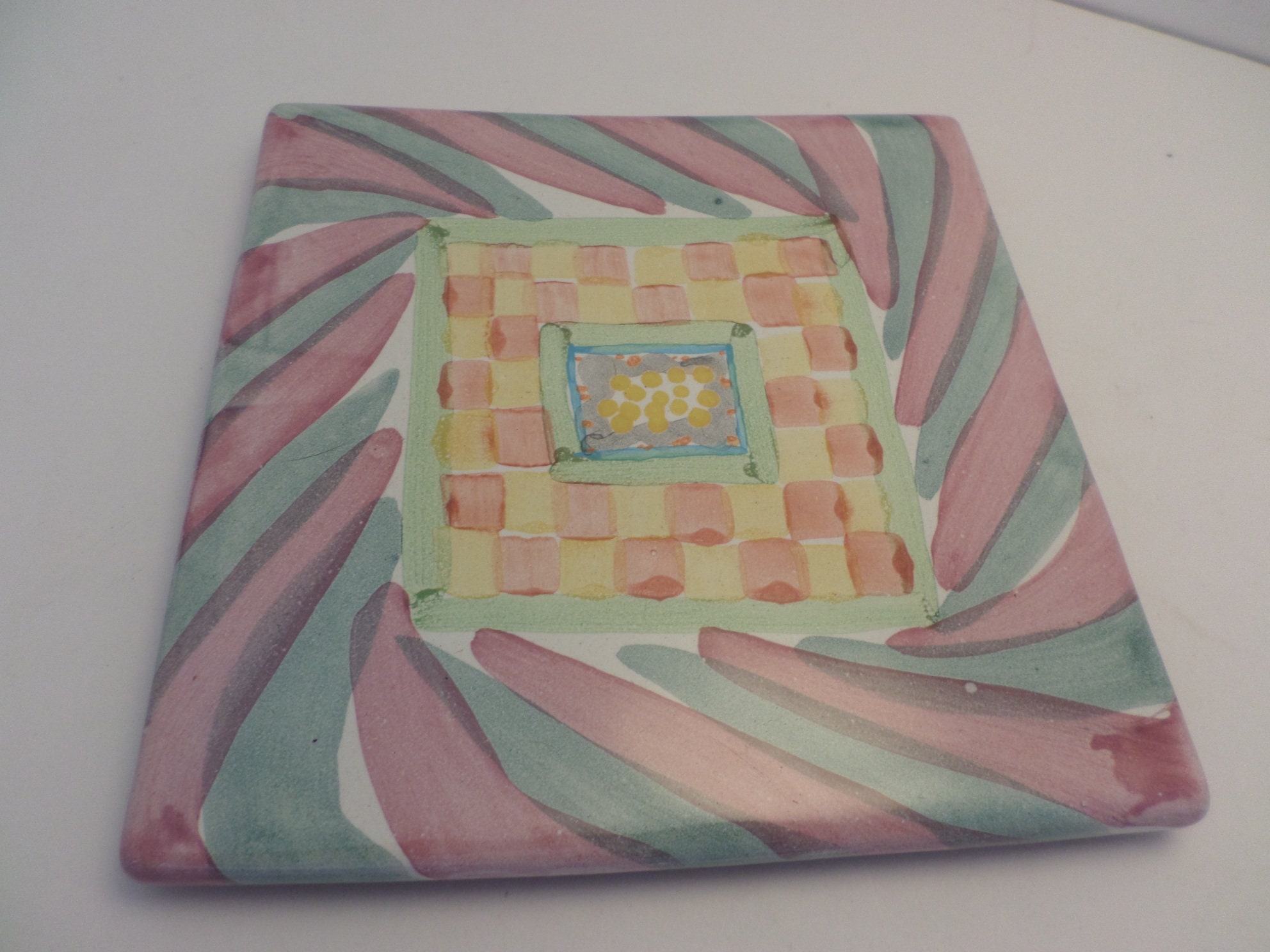 Vintage Mackenzie Childs NY Trivet Cayuga pattern 1990's