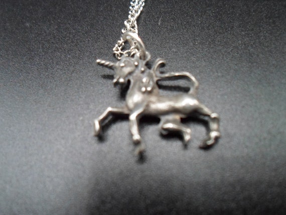 Vintage 1980's Unicorn Pendant and Chain