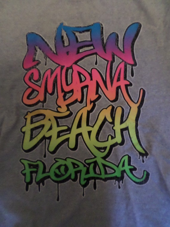 Vintage 90's souvenir Graffiti New Smyrna Beach Florida T shirt S