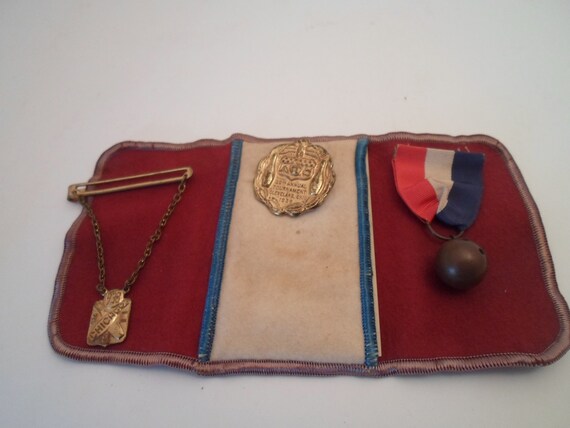 Vintage 1938 ABC American Bowling Congress Tournament Medallion Tie Bar and Bowling Ball 1939 Medal