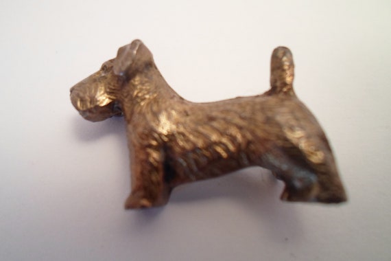 Vintage Scottie Dog Pin Brooch Adorable Detailed Figure Pets Puppy Scottish Terrier