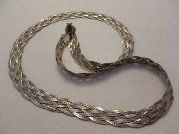Vintage 6 rope braided Sterling silver necklace Made in Italy 925 FAS