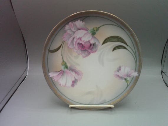 Antique RS Prussia Tilowitz Plate Hand Painted Plate Stunning 8" Green Star