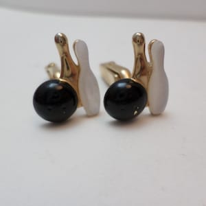 Vintage 50's SWANK bowling cufflinks shell pin super MCM