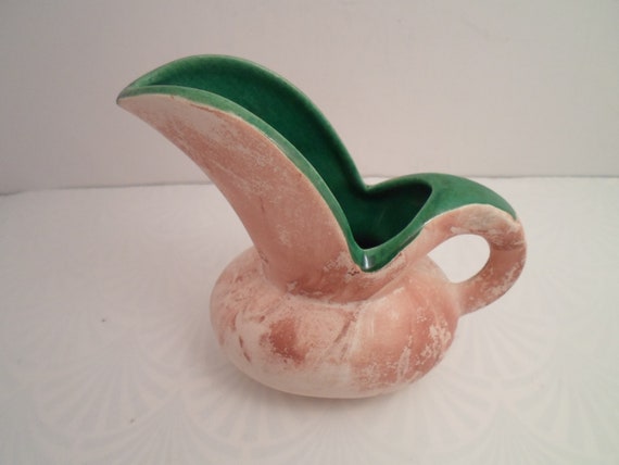 Vintage Pottery Mid Century Mod Pitcher Glazed and Mat Finish Made in the Rockies MCM